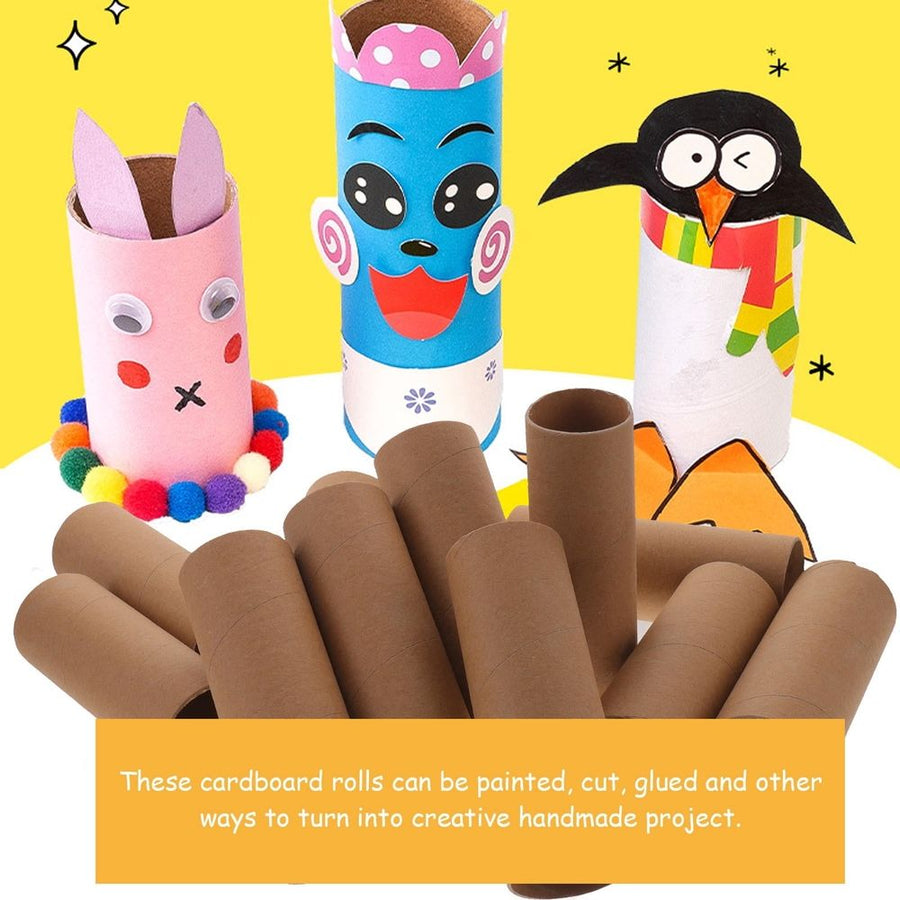 12Pcs DIY Brown Cardboard Tubes Paper Rolls for Craft Making and Creative Projects
