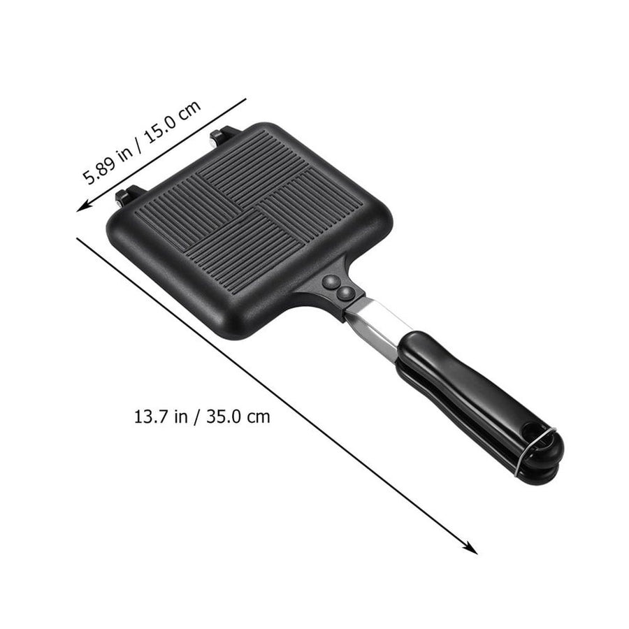 Nonstick Black Aluminum Alloy Sandwich Maker Pan for Home Kitchen Cooking and Grilling