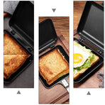 Nonstick Black Aluminum Alloy Sandwich Maker Pan for Home Kitchen Cooking and Grilling