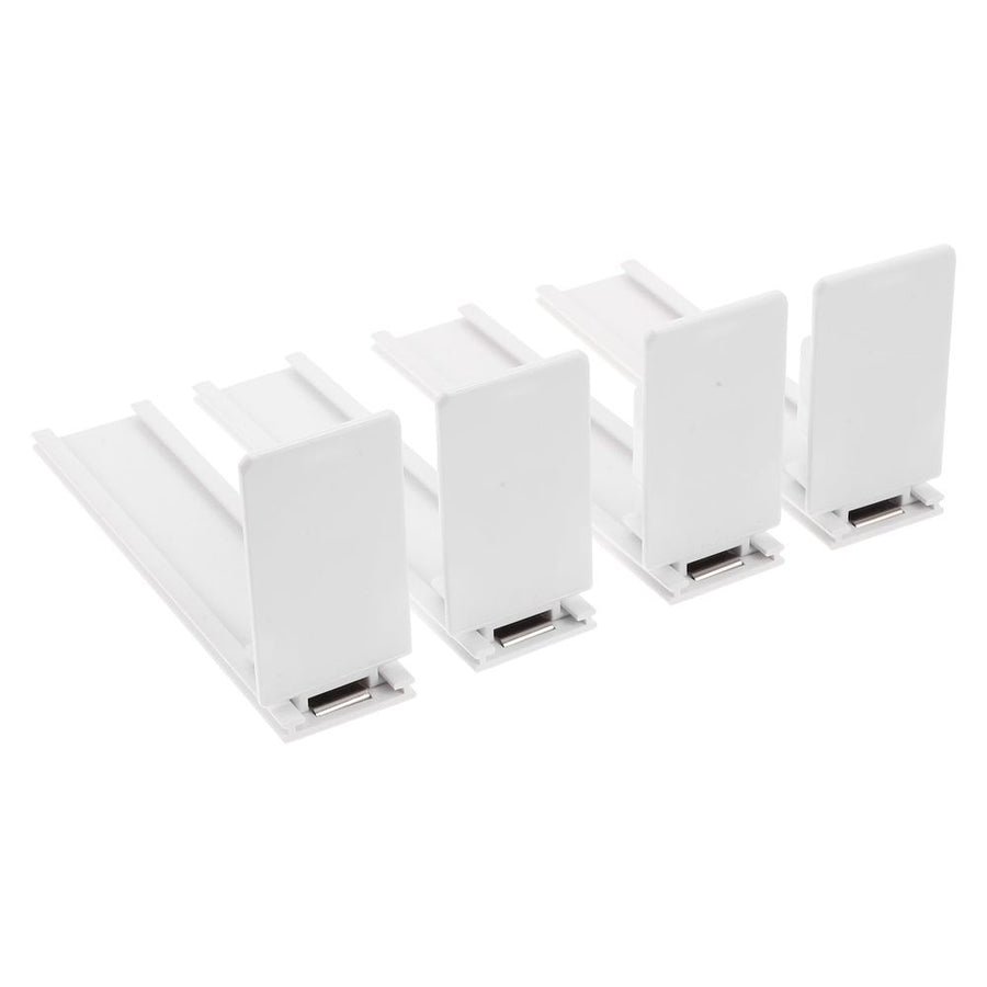 White PVC Retail Display Shelf Pushers for Drinks and Snacks, Set of 4 Pieces