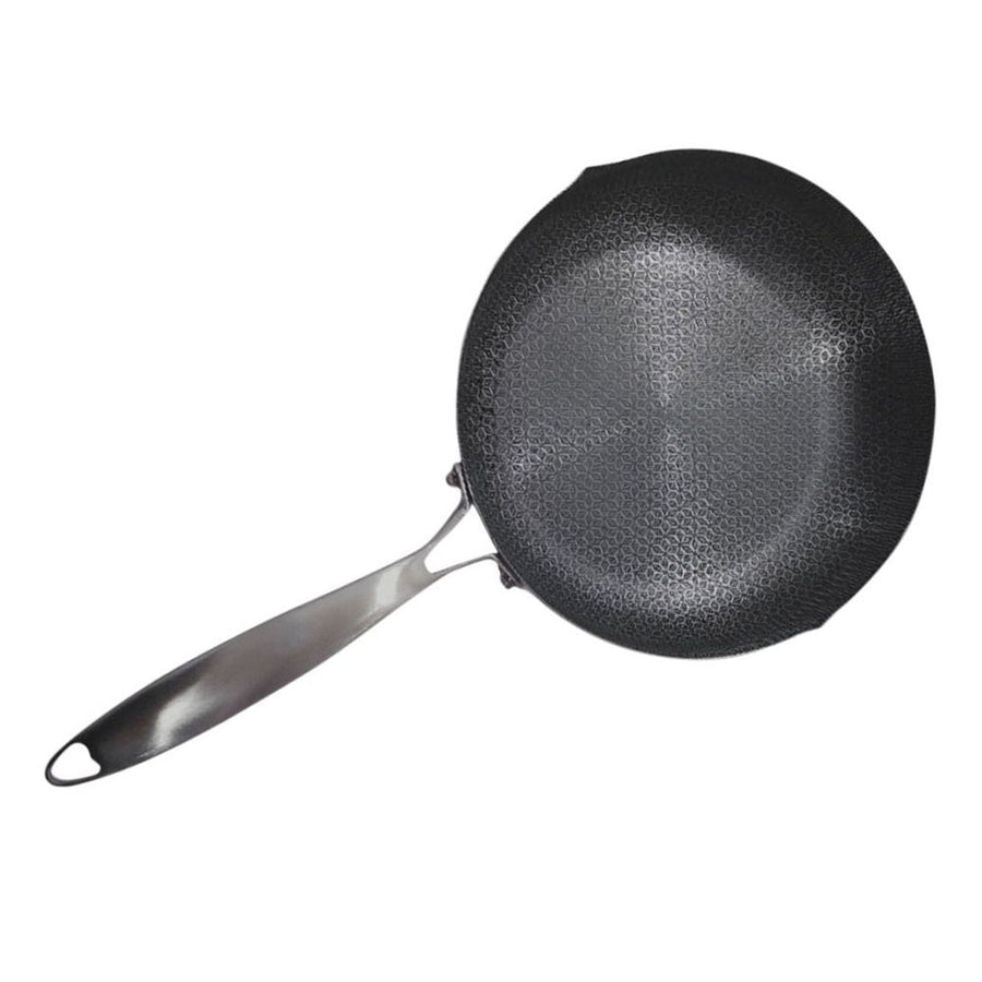 Honeycomb Stainless Steel Nonstick Wok Pan with Ergonomic Handle for Daily Cooking and Stir Fry