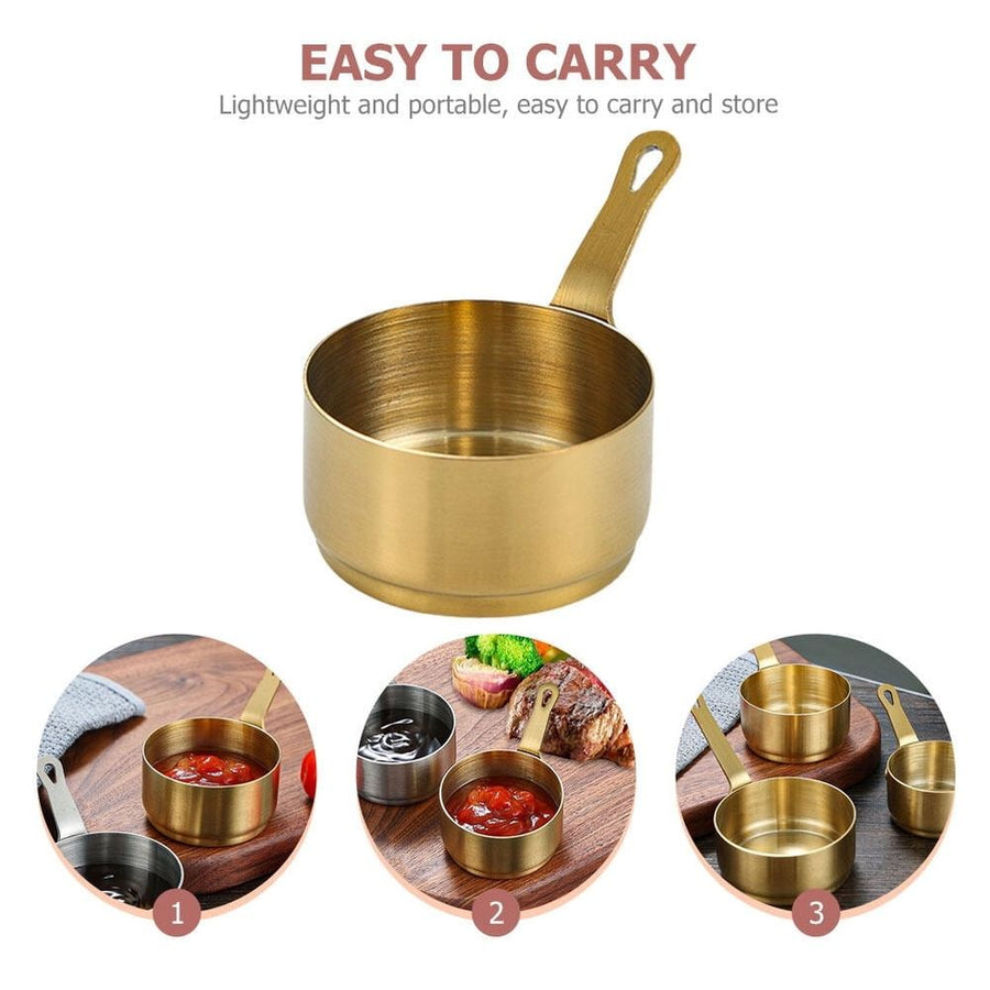 Stainless Steel Sauce Bowl Set in Golden for Condiment Storage and Serving