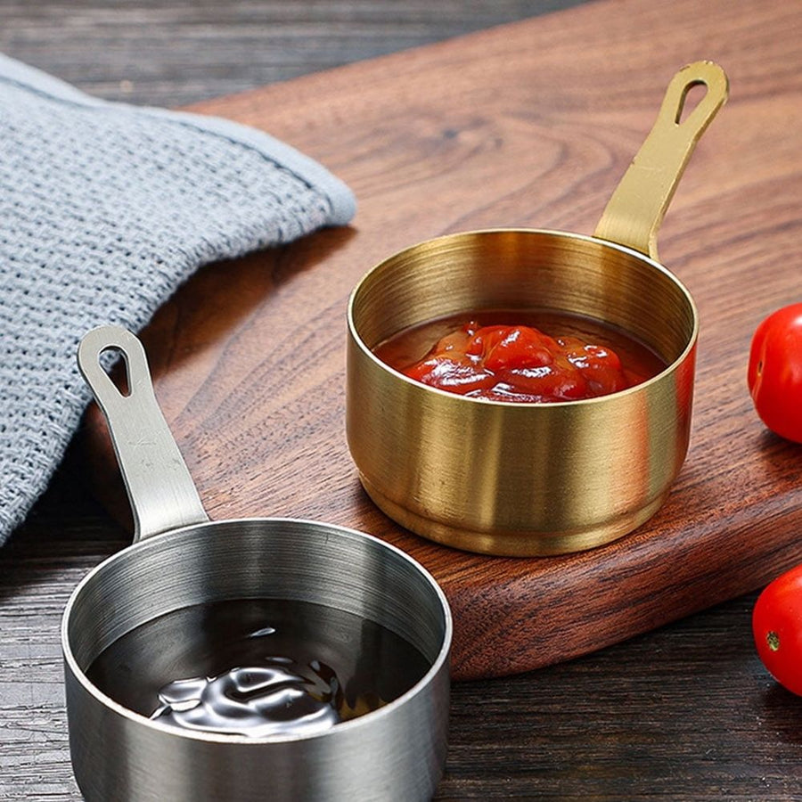 Stainless Steel Sauce Bowl Set in Golden for Condiment Storage and Serving