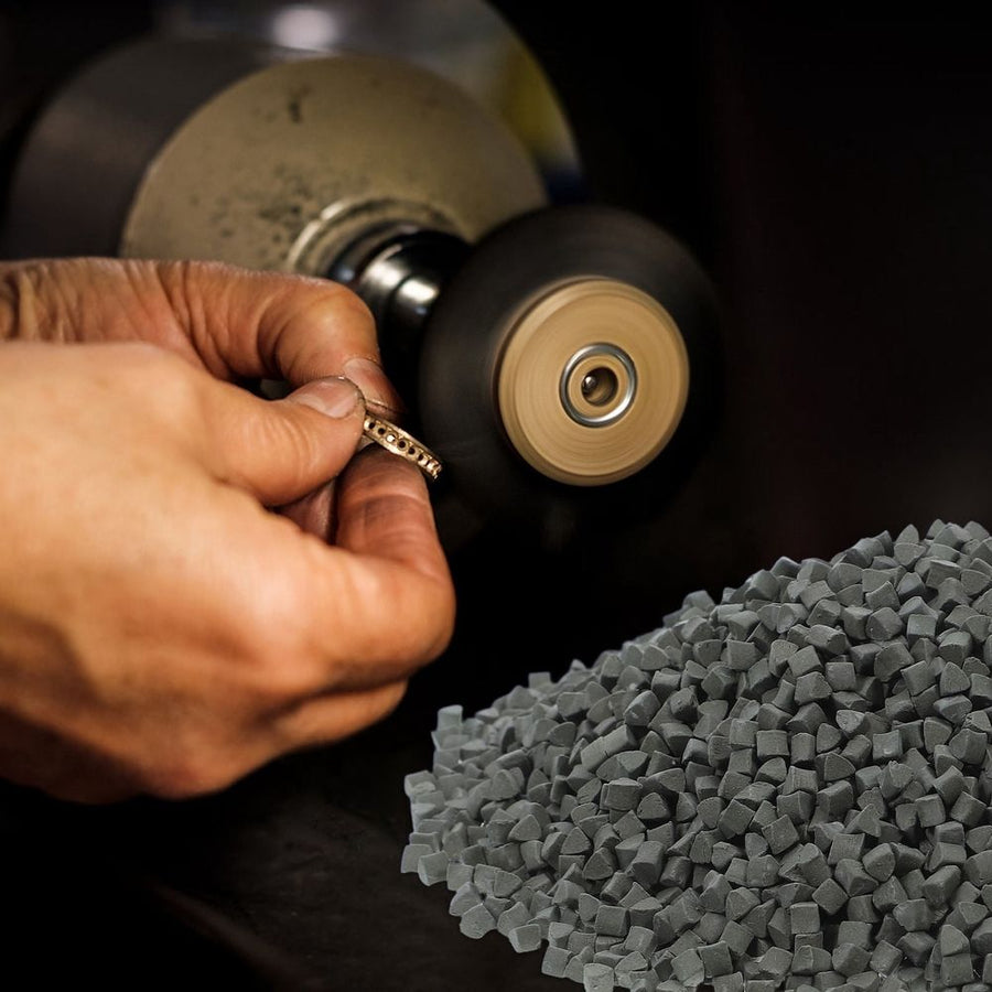 Silicon Carbide 4mm Triangular Polishing Media 500g for Rock Tumbling and Jewelry Buffing