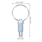 5Pcs Durable Plated Silver Steel Spring Loaded Pin Latch with Pull Ring for Heavy Duty Trailer Gate