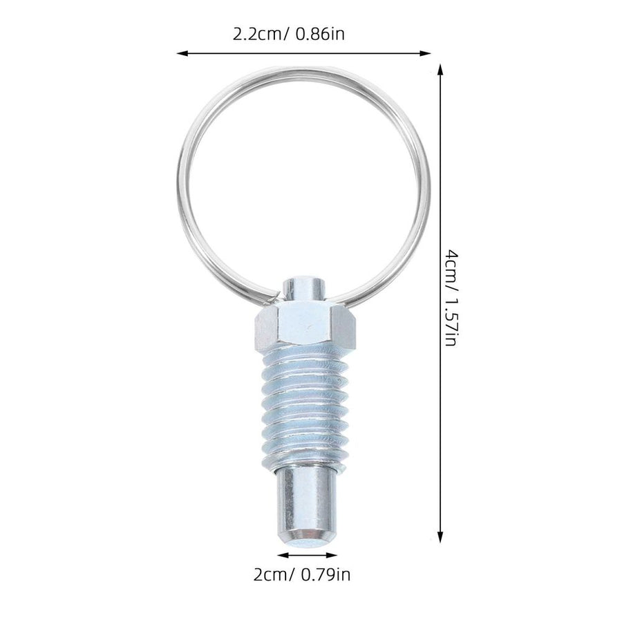 5Pcs Durable Plated Silver Steel Spring Loaded Pin Latch with Pull Ring for Heavy Duty Trailer Gate