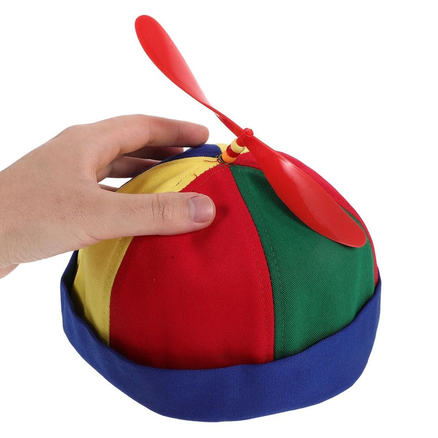 Adjustable Multi-Color Propeller Beanie Hat with Detachable Pinwheel for Family Gatherings and Outdoor Events