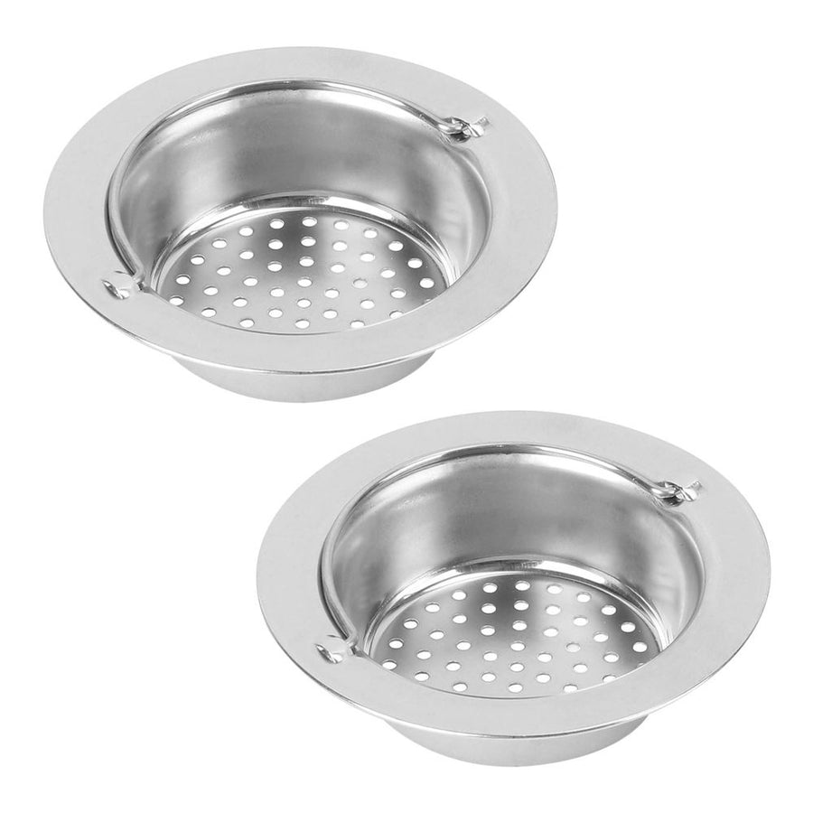 Plated Silver Bathroom Strainer, Catches Junk, Durable and Rust-Proof 2Pcs