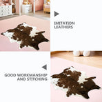 Brown Plush Faux Floor Rug 110x84cm Decorative Mat for Bedside