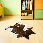 Brown Plush Faux Floor Rug 110x84cm Decorative Mat for Bedside