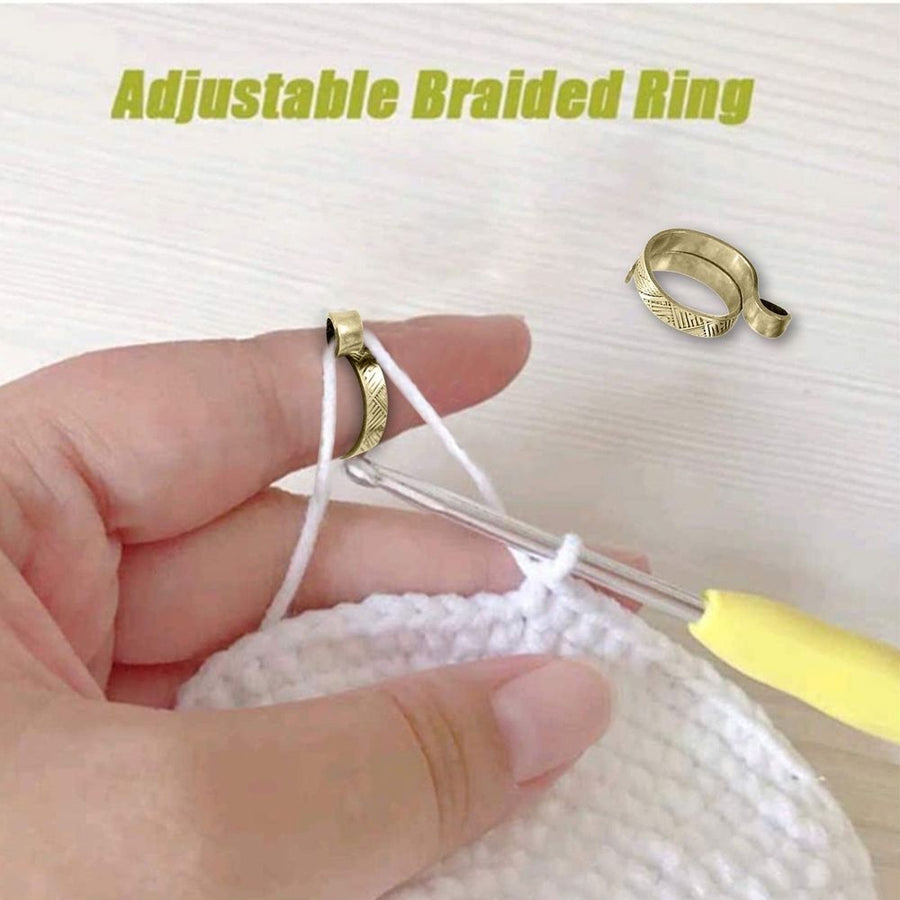 Alloy Anti Wear Knitting Loop Finger Yarn Thread Control Guide Tool For Hand Knitting Craft Enthusiast Sewing Projects