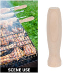 4-Piece Replacement Wood Handles for Grill Tools Set with , Design for BBQ Accessories