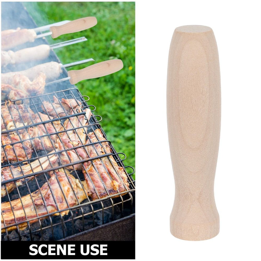 4-Piece Replacement Wood Handles for Grill Tools Set with , Design for BBQ Accessories