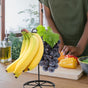Black Fruit Storage Rack for Home Use with Banana Hanger and Grape Display, Easy to Clean and Design