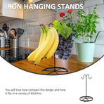 Black Fruit Storage Rack for Home Use with Banana Hanger and Grape Display, Easy to Clean and Design