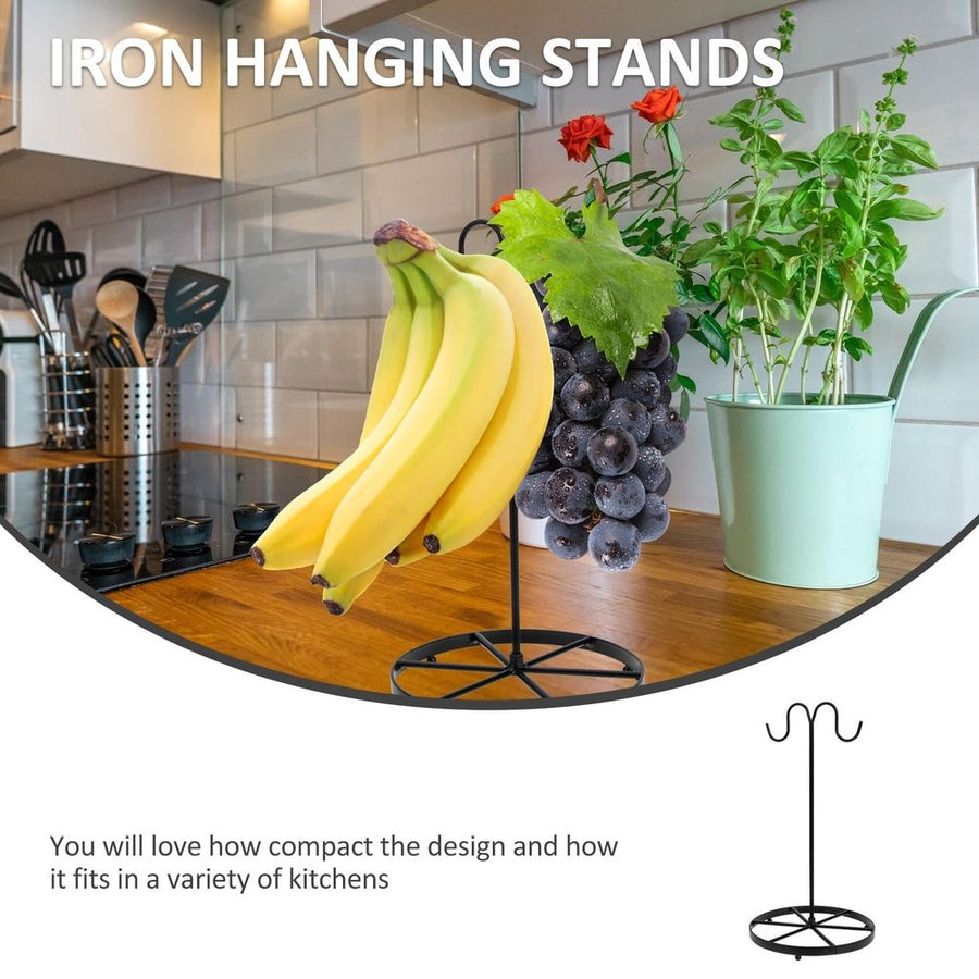 Black Fruit Storage Rack for Home Use with Banana Hanger and Grape Display, Easy to Clean and Design