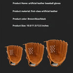 Outdoor Sports Left Hand Training Practice Softball Baseball Gloves Pitcher Hand Players Pocket Glove 10.5Inch Brown