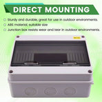 HT-12 Way IP65  Breaker Box Distribution Protection Box ABS Power Electronic Din Rail Enclosure for Circuit Breaker