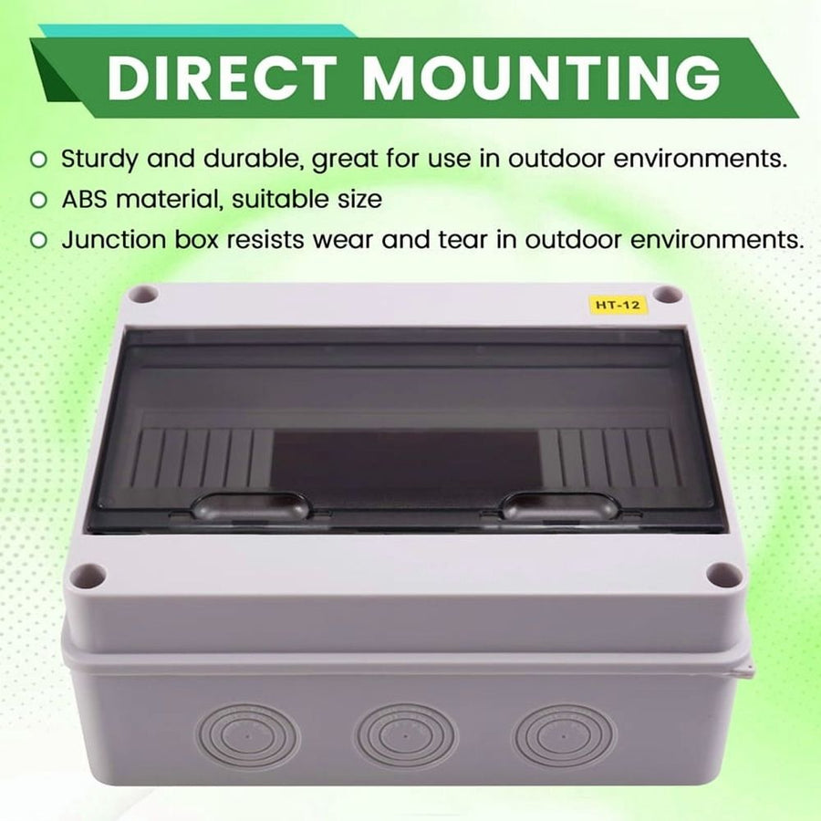 HT-12 Way IP65  Breaker Box Distribution Protection Box ABS Power Electronic Din Rail Enclosure for Circuit Breaker