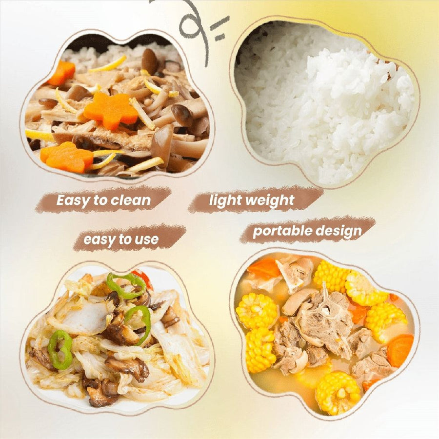 Microwave Rice Cooker Multifunction Small Lunch Container Microwave Cooker Cookware for Microwave Oven 17.5x21x14cm
