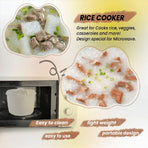 Microwave Rice Cooker Multifunction Small Lunch Container Microwave Cooker Cookware for Microwave Oven 17.5x21x14cm