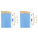 2 Set 20 Feet Fiberglass Fish Tape Cable Rods,Electrical Wire Running PushPull Kit with Hook and Hole Kit