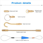 2 Set 20 Feet Fiberglass Fish Tape Cable Rods,Electrical Wire Running PushPull Kit with Hook and Hole Kit
