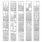Junk Journaling Stencil Set Template Geometry Shape Planner Stencil Scrapbooking Stencils for Painting and Decor 1-20,1Set x Junk Journaling Stencil