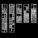 Junk Journaling Stencil Set Template Geometry Shape Planner Stencil Scrapbooking Stencils for Painting and Decor 1-20,1Set x Junk Journaling Stencil