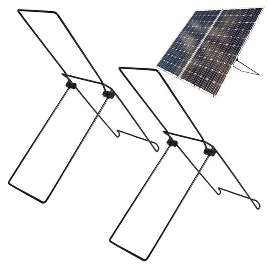 Garden Solar Panel Stand 2-Pack, Foldable Steel Bracket for Outdoor Solar Panels