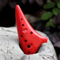 12-Hole Red ABS Plastic Ocarina for Beginners with Carrying Case and Storage Bag Included