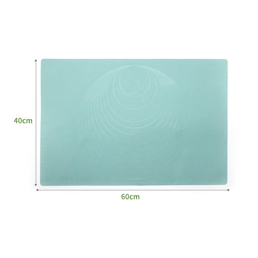 Silicone Dough Mat, Green, Non-Slip and Heat-Resistant, with Scale for Baking, 1Pc