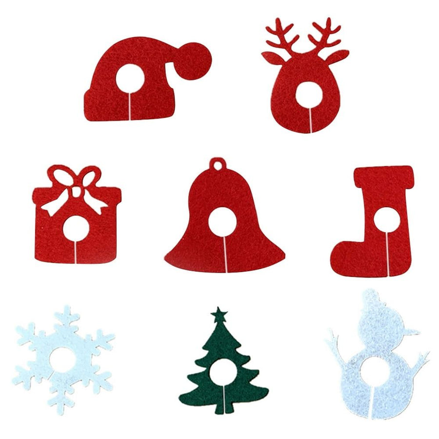 Holiday Glass Identification Rings Assorted Color Nonwovens 8pcs
