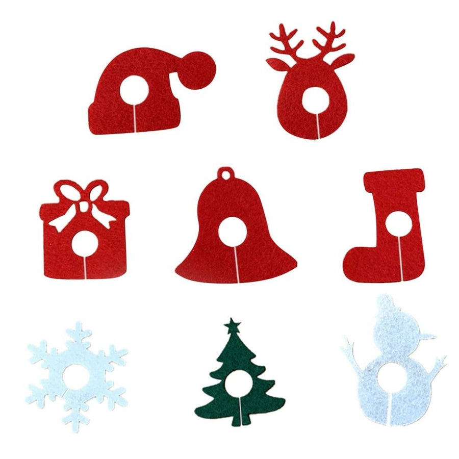 Holiday Glass Identification Rings Assorted Color Nonwovens 8pcs
