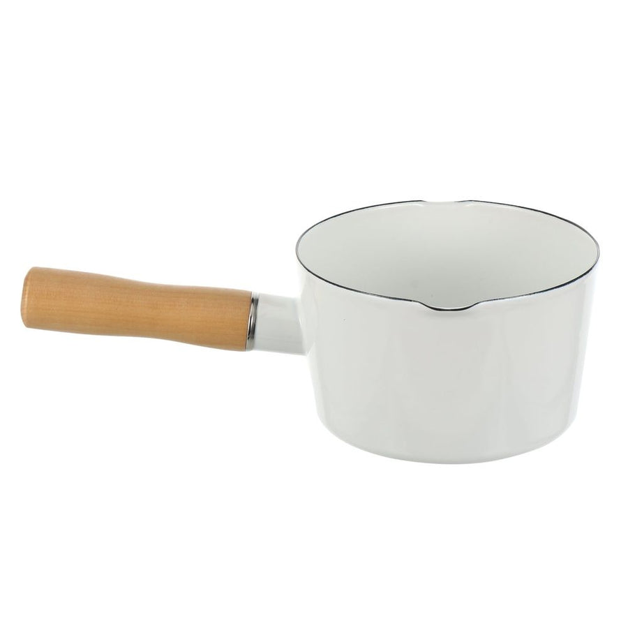 Small Pot With Spout Milk Cooking Pot White Instant Noodles For Kitchenware 1Pcs