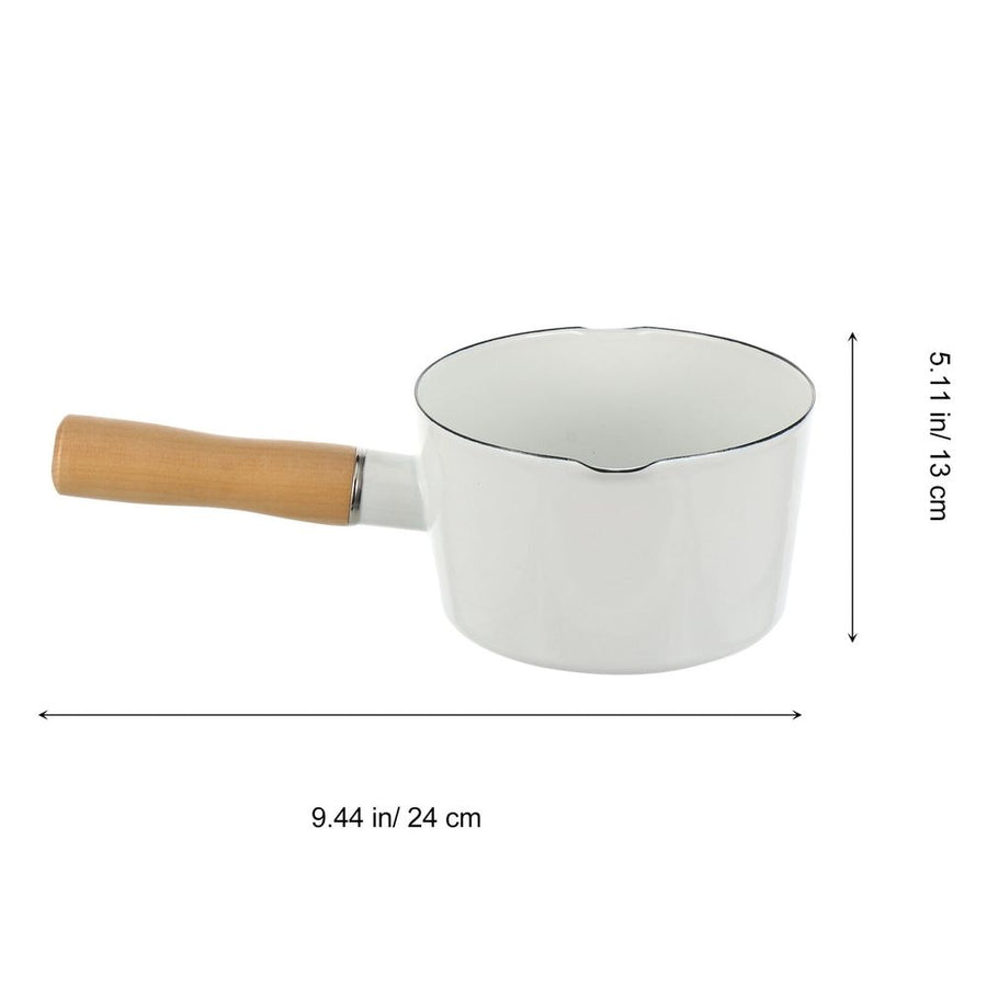 Small Pot With Spout Milk Cooking Pot White Instant Noodles For Kitchenware 1Pcs