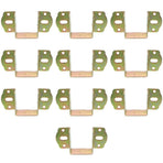 Fence Railing Brackets, Light Yellow Galvanized Iron, Easy Install, for Wood Fences 10Pcs