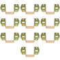 Fence Railing Brackets, Light Yellow Galvanized Iron, Easy Install, for Wood Fences 10Pcs