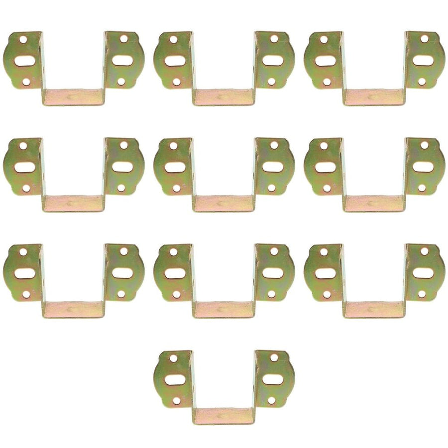 Fence Railing Brackets, Light Yellow Galvanized Iron, Easy Install, for Wood Fences 10Pcs