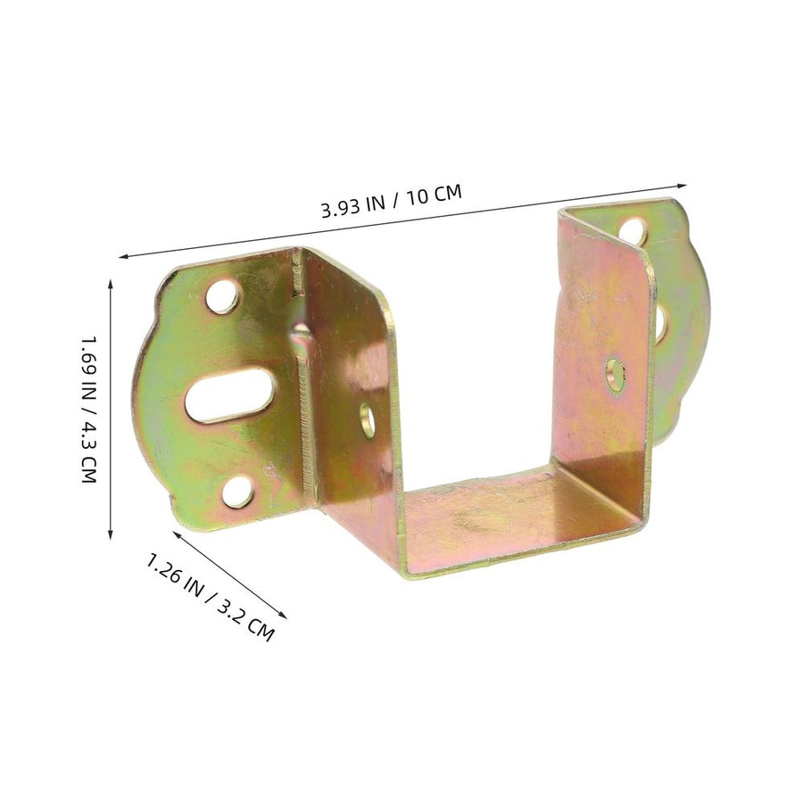 Fence Railing Brackets, Light Yellow Galvanized Iron, Easy Install, for Wood Fences 10Pcs