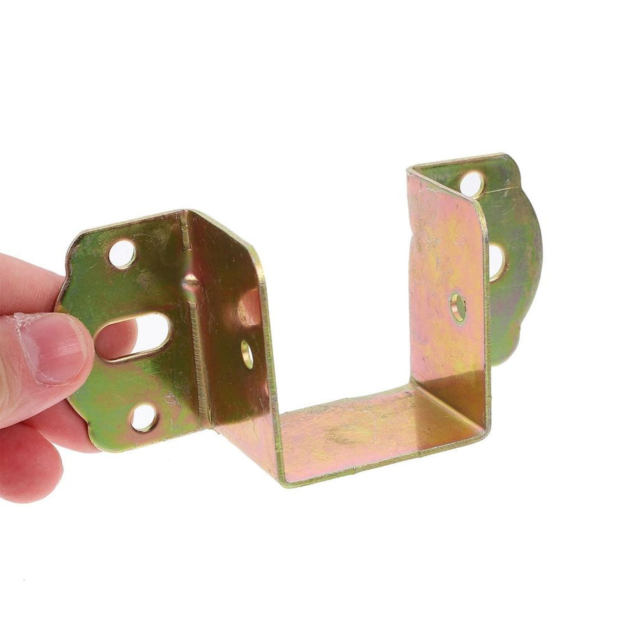Fence Railing Brackets, Light Yellow Galvanized Iron, Easy Install, for Wood Fences 10Pcs