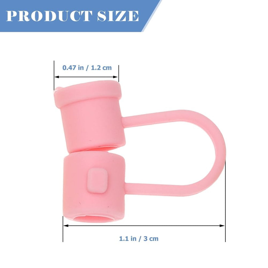 8mm Silicone Straw Topper Yellow Cap Reusable 12 Pieces