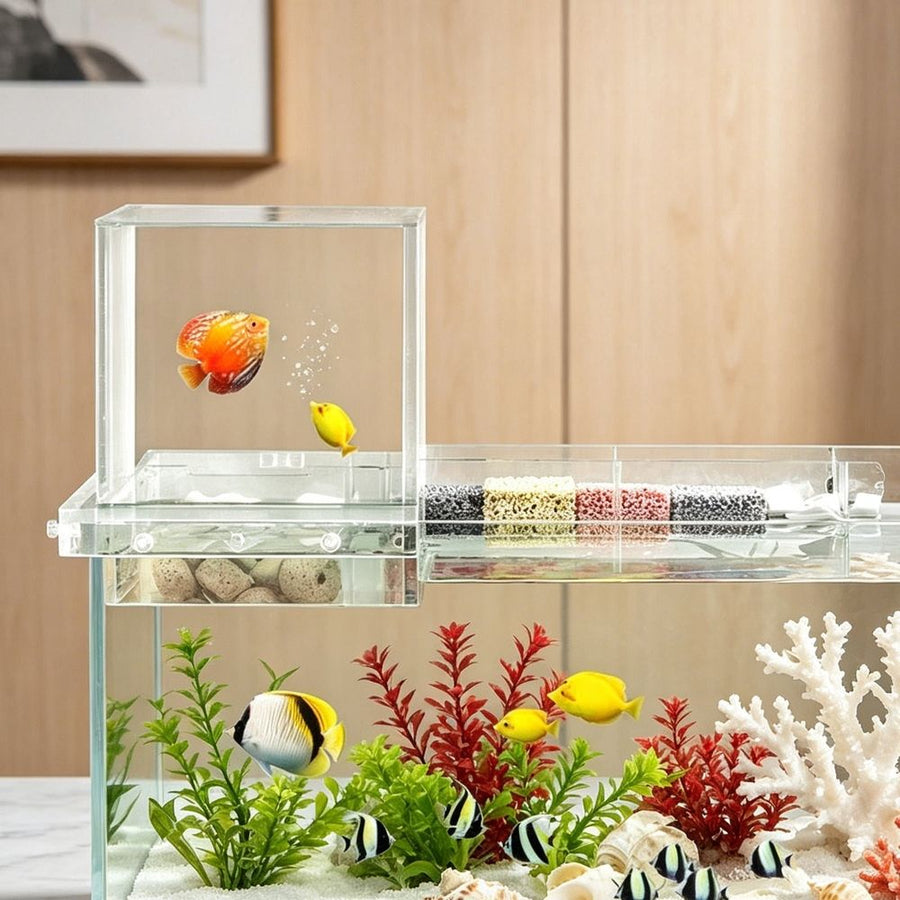 Auto Refill Acrylic Fish Tank with Stable Water Level Transparent