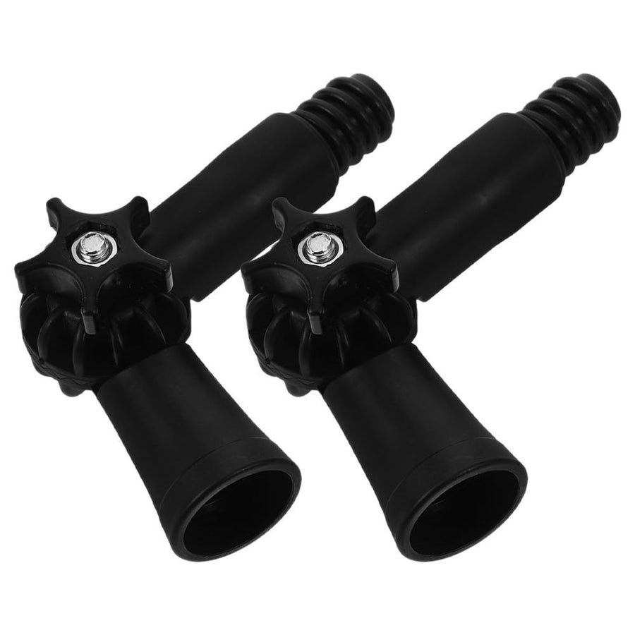 2-Pack Black Universal Threaded Mop Handle Adapter with Extension Pole and Adjustable Angle Hinge for Home Cleaning