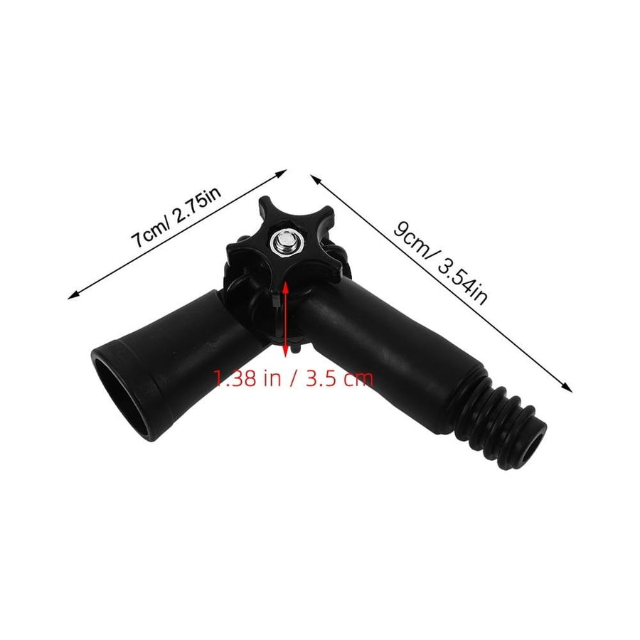 2-Pack Black Universal Threaded Mop Handle Adapter with Extension Pole and Adjustable Angle Hinge for Home Cleaning