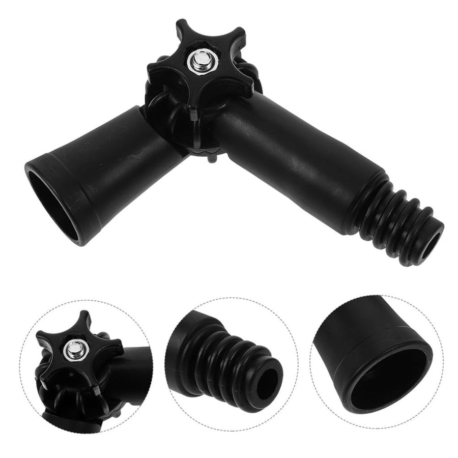 2-Pack Black Universal Threaded Mop Handle Adapter with Extension Pole and Adjustable Angle Hinge for Home Cleaning