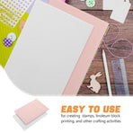4-Piece Linoleum Blocks Set with Rubber Carving Bricks for Printmaking and Art Projects Beginners