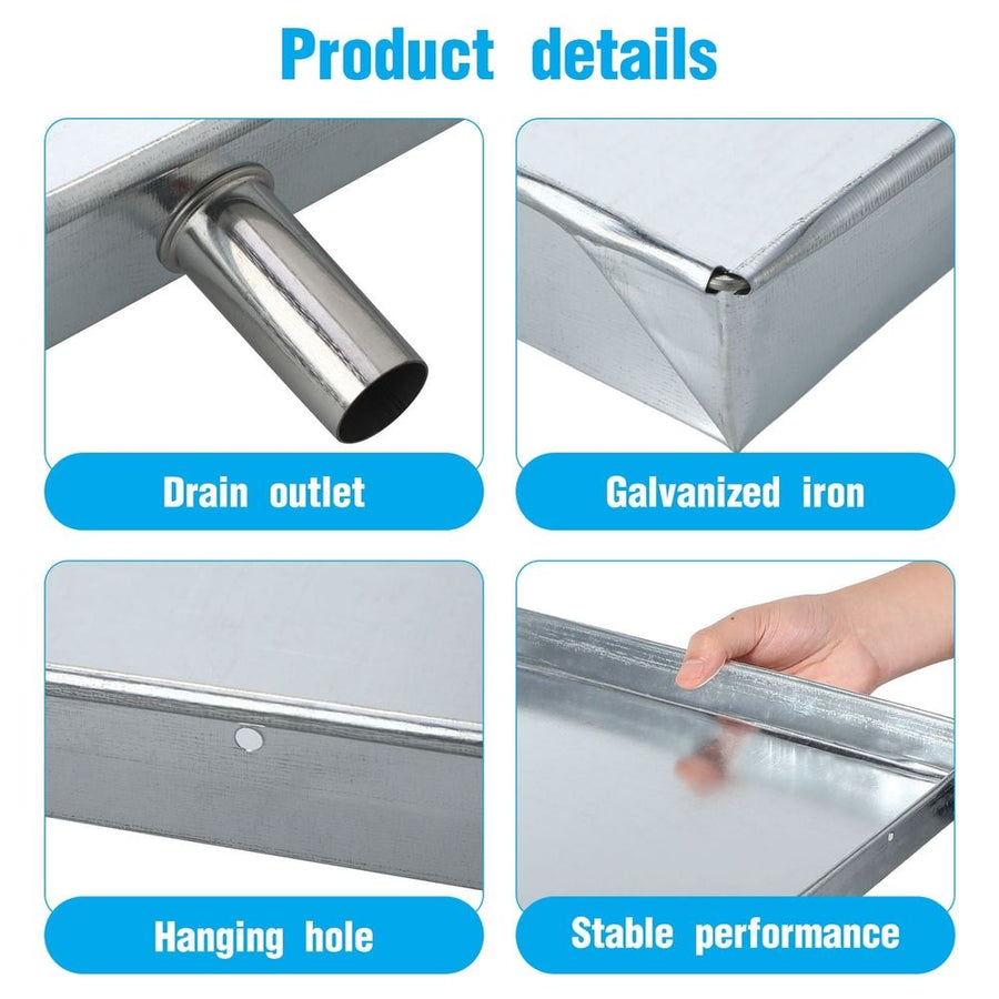 Plated Silver Air Conditioner Drain Pan with Galvanized Iron and Plastic for Home Use