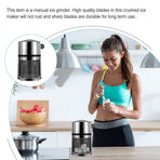 Household Ice Crusher Manual Stainless Steel ABS for Kitchen Use Plated Silver