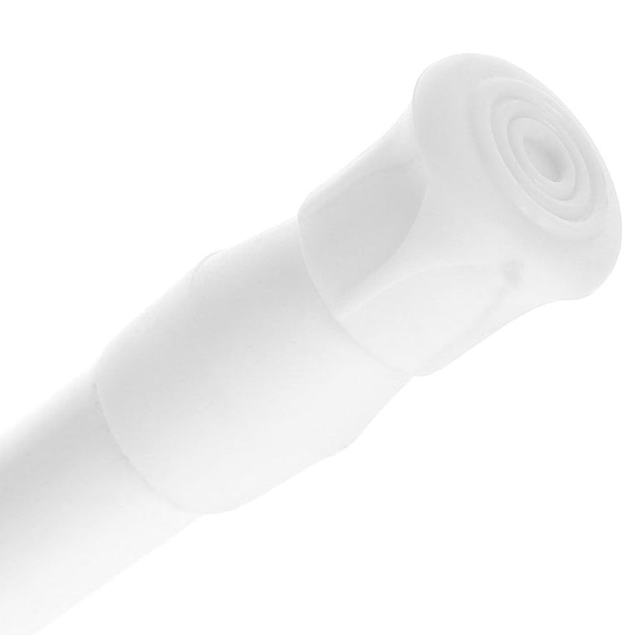 Adjustable White Tension Rod for Clothes Drying and Shower Curtains - Wall-Friendly, No Damage